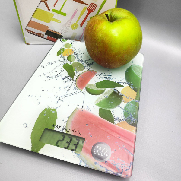 Электронные кухонные весы Digital Kitchen Scale, 15.00х20.00 см, до 5 кг., Арбуз-Лайм